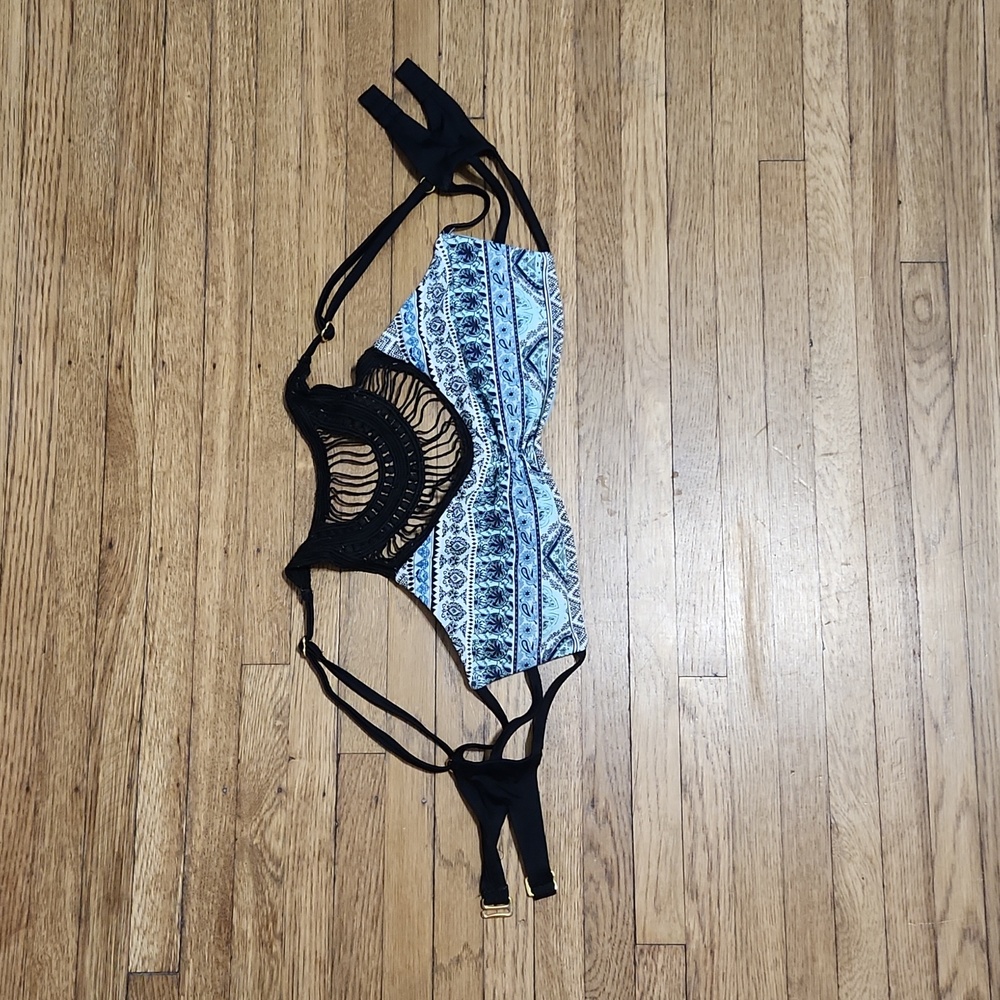 LARGE Ambrielle Blue boho bikini top